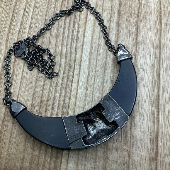 Kara Ross Black Hematite Gun Metal Collar Bracelet Necklace - Picture 4 of 8